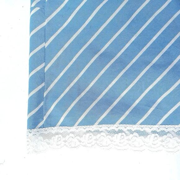 Ralph Lauren Blue White Striped Cotton Camisole Top | Lace Trim Summer Button up - Picture 10 of 16